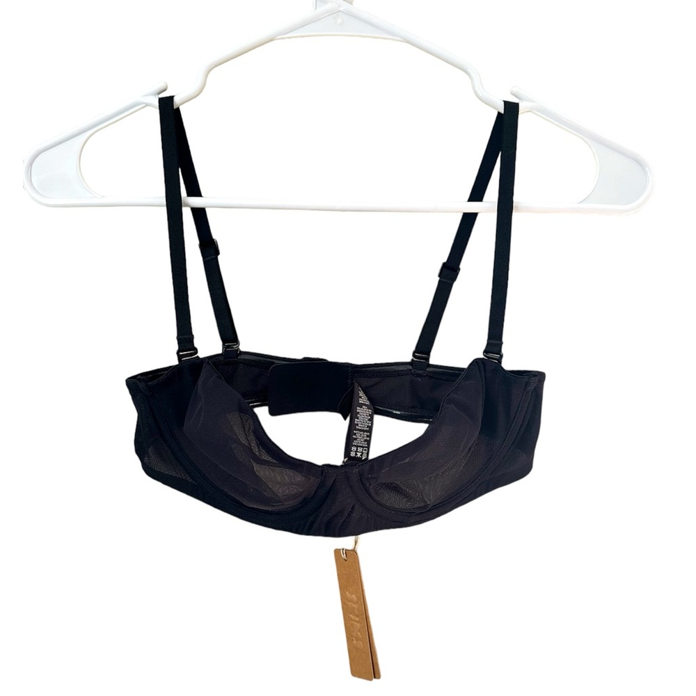 SKIMS Ultra Fine Mesh Bra Strapless Removable Straps Style BR-UWR-2209 34A Onyx